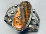 Mars Agate Vintage Native American Navajo Sterling Silver Bracelet Cuff-Nativo Arts