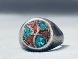 Striking Vintage Native American Navajo Turquoise Sterling Silver Ring-Nativo Arts