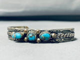 Marvelous Vintage Native American Navajo Bisbee Turquoise Sterling Silver Bracelet-Nativo Arts