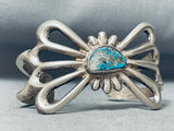 Important Vintage Native American Navajo Pilot Mountain Turquoise Sterling Silver Bracelet-Nativo Arts