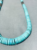 Native American Stunning Vintage Santo Domingo Turquoise Sterling Silver Necklace-Nativo Arts