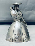 Fully Functioning Bell! Sterling Silver Vintage Native American Navajo Signed-Nativo Arts