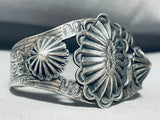 One Of The Earliest Concho Vintage Native American Navajo Sterling Silver Bracelet-Nativo Arts