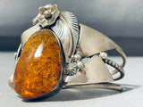 One Of The Best Vintage Native American Navajo Ancient Tree Sap Sterling Silver Bracelet-Nativo Arts