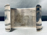 Vintage Rug Pattern!! Native American Navajo Sterling Silver Wide Bracelet-Nativo Arts