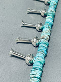 Tawney Willie Native American Navajo Turquoise Sterling Silver Squash Blossom Necklace-Nativo Arts