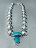Important Vintage Apache Carlyne Apachito Turquoise Sterling Silver Necklace-Nativo Arts