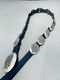 Superior Vintage Native American Navajo Signed Sterling Silver Concho Belt-Nativo Arts