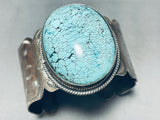 Micro Spiderweb! Vintage Native American Navajo Turquoise Sterling Silver Bracelet-Nativo Arts