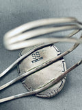 Intricate Pueblo Southwest Vintage Sterling Silver Turquoise Bracelet-Nativo Arts