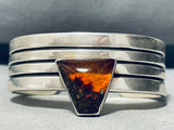 Ancient Tree Sap!! Herb Tsosie Vintage Native American Navajo Sterling Silver Bracelet-Nativo Arts