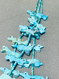 One Of The Most Intricate Vintage Native American Zuni Turquoise Fetish Sterling Silver Necklace-Nativo Arts