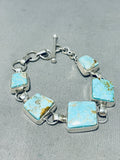 Dynamic Native American Navajo #8 Turquoise Mine Sterling Silver Link Bracelet-Nativo Arts