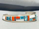 6-1/2' Wrist Important Vintage Native American Navajo Lone Turquoise Sterling Silver Bracelet-Nativo Arts