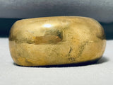 Important Vintage Native American Navajo Orville Tsinnie Brass Hand Tooled Bracelet-Nativo Arts