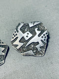 Marvelous Native American Navajo Sterling Silver Gekkos Earrings-Nativo Arts