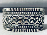Spellbinding Vintage Native American Navajo Sterling Silver Bracelet Signed Linda Marble-Nativo Arts