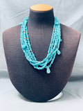 Sky Blue Turquoise Vintage Native American Navajo Heishi Necklace Old-Nativo Arts