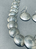 Unforgettable Native American Navajo Sterling Silver Necklace And Earrings Set-Nativo Arts