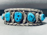 Marvelous Vintage Native American Navajo 5 Sleeping Beauty Turquoise Sterling Silver Bracelet-Nativo Arts