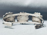 Flowers Of Silver Work Vintage Native American Navajo Turquoise Sterling Silver Bracelet-Nativo Arts