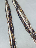 Very Unusual!! Vintage Santo Domingo 2 Tone Heishi Sterling Silver Necklace-Nativo Arts