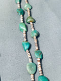 Chunky Green Turquoise Vintage Native American Navajo Heishi Necklace