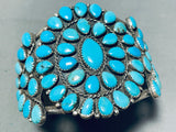 Museum Vintage Native American Navajo Turquoise Sterling Silver Tear Bracelet-Nativo Arts