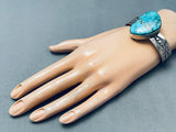 One Of The Best Vintage Native American Navajo Spiderweb Turquoise Sterling Silver Bracelet-Nativo Arts