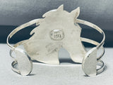 Horse Mother Of Pearl Vintage Sterling Silver Bracelet-Nativo Arts