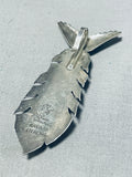 Fantastic Vintage Signed Sleeping Beauty Turquoise Sterling Silver Pendant-Nativo Arts