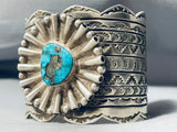 One Of The Most Unique Vintage Native American Navajo Turquoise Sterling Silver Bracelet-Nativo Arts