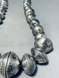 519 Grams!!!!!!! Vintage Native American Navajo Coin Silver Heavy Pearl Necklace- Wow!-Nativo Arts