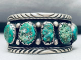 One Of The Best Vintage Native American Navajo Green Turquoise Sterling Silver Bracelet-Nativo Arts