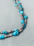 Incredible Vintage Native American Navajo Chunky Turquoise Heishi Sterling Silver Necklace