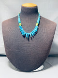 Tears Of Joy Turquoise Vintage Native American Navajo Sterling Silver Necklace-Nativo Arts