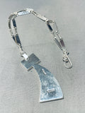 Eye-catching Native American Navajo Turquoise, Opal, Jet Sterling Silver Signed Kachina Necklace-Nativo Arts