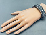 Heavy Hand Repoussed Sterling Silver Hand Tooled Bracelet Cuff-Nativo Arts