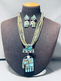 Hands Of Turquoise!! Vintage Santo Domingo Turquoise Sterling Silver Necklace-Nativo Arts