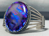 Rich Begay Rare Vintage Native American Navajo Abalone Paua Sterling Silver Bracelet-Nativo Arts