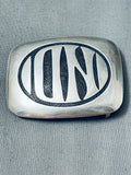 Important Frank Patania Vintage Hand Tooled Sterling Silver Geometric Buckle Old