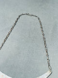 Signed Vintage Native American Navajo Opal Inlay Sterling Silver Necklace