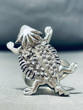 Sensational Native American Navajo Sterling Silver Toad Ring-Nativo Arts