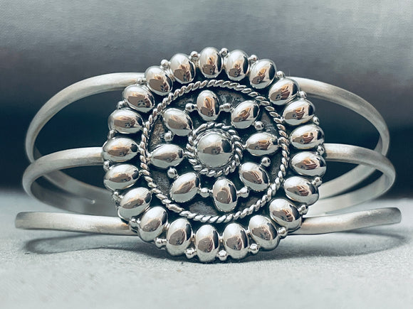 Rare Vintage Southwest Sterling Silver Cluster Bracelet Cuff-Nativo Arts