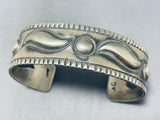 Hand Hammered Shell Native American Navajo Sterling Silver Bracelet-Nativo Arts