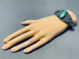 Important Vintage Native American Navajo Royston Turquoise Sterling Silver Coil Bracelet-Nativo Arts