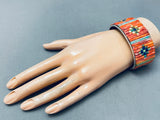 Most Unique Vintage Southwest Shell Inlay Sterling Silver Bracelet-Nativo Arts
