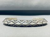 Unbelievable Native American Navajo Sterling Silver Signed Bracelet-Nativo Arts