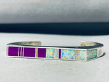 So Gorgy!! 6 Inch Wrist Vintage Native American Navajo Opal Sterling Silver Sugilite Bracelet-Nativo Arts