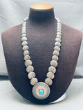 Charlie Bowie Rare Vintage Native American Navajo Turquoise Sterling Silver Necklace-Nativo Arts